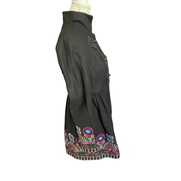 Plenty by Tracy Reese Womens Embroidered Dress Coat Long Sleeve Size 2 Black - Picture 5 of 10